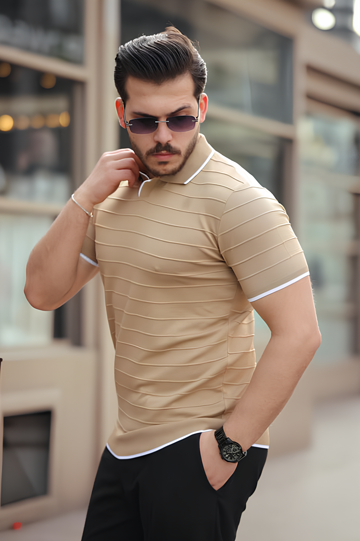 Bej Triko Tshirt