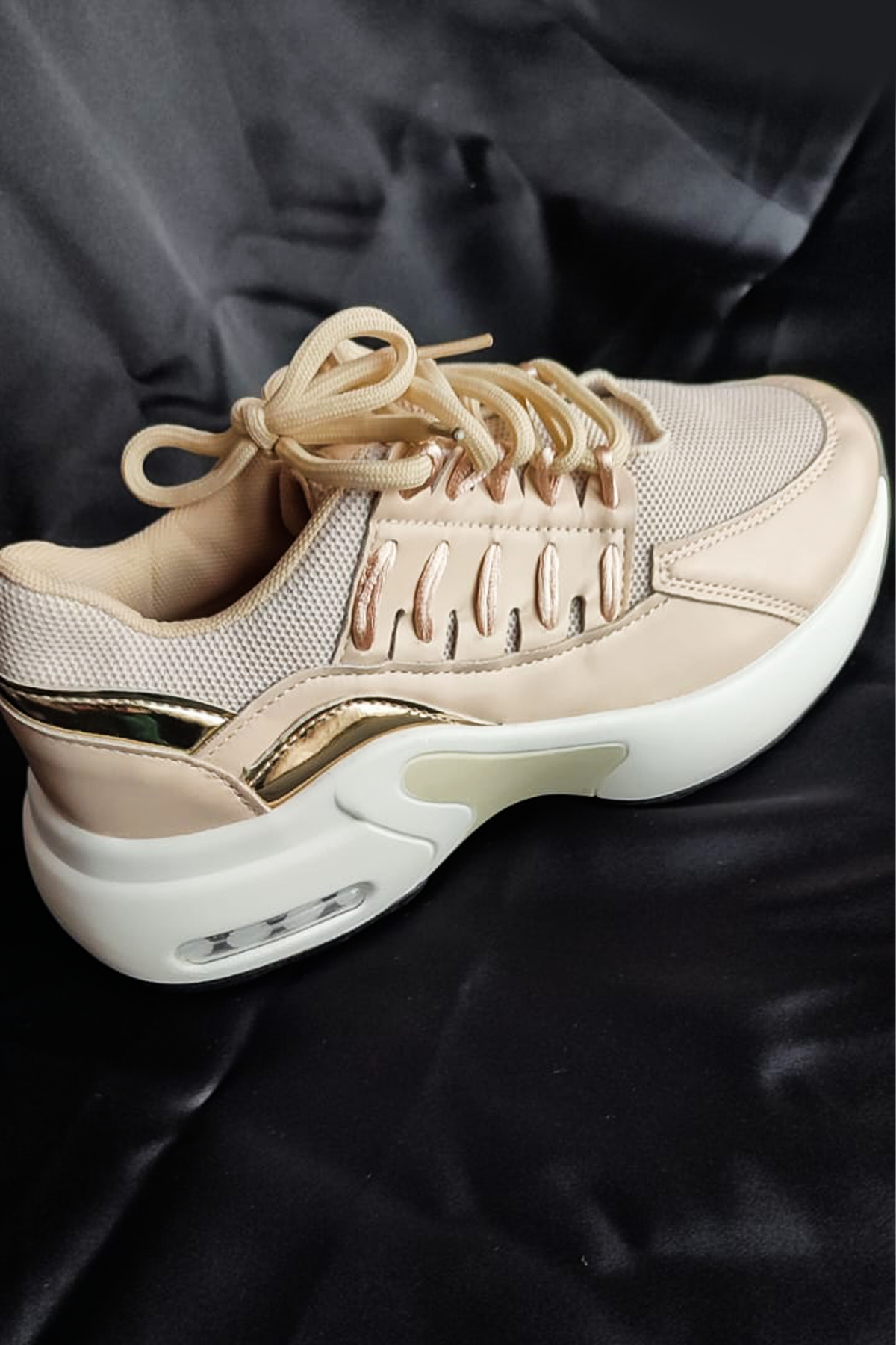 Kadın Krem Spor Ayakkabı/Sneaker