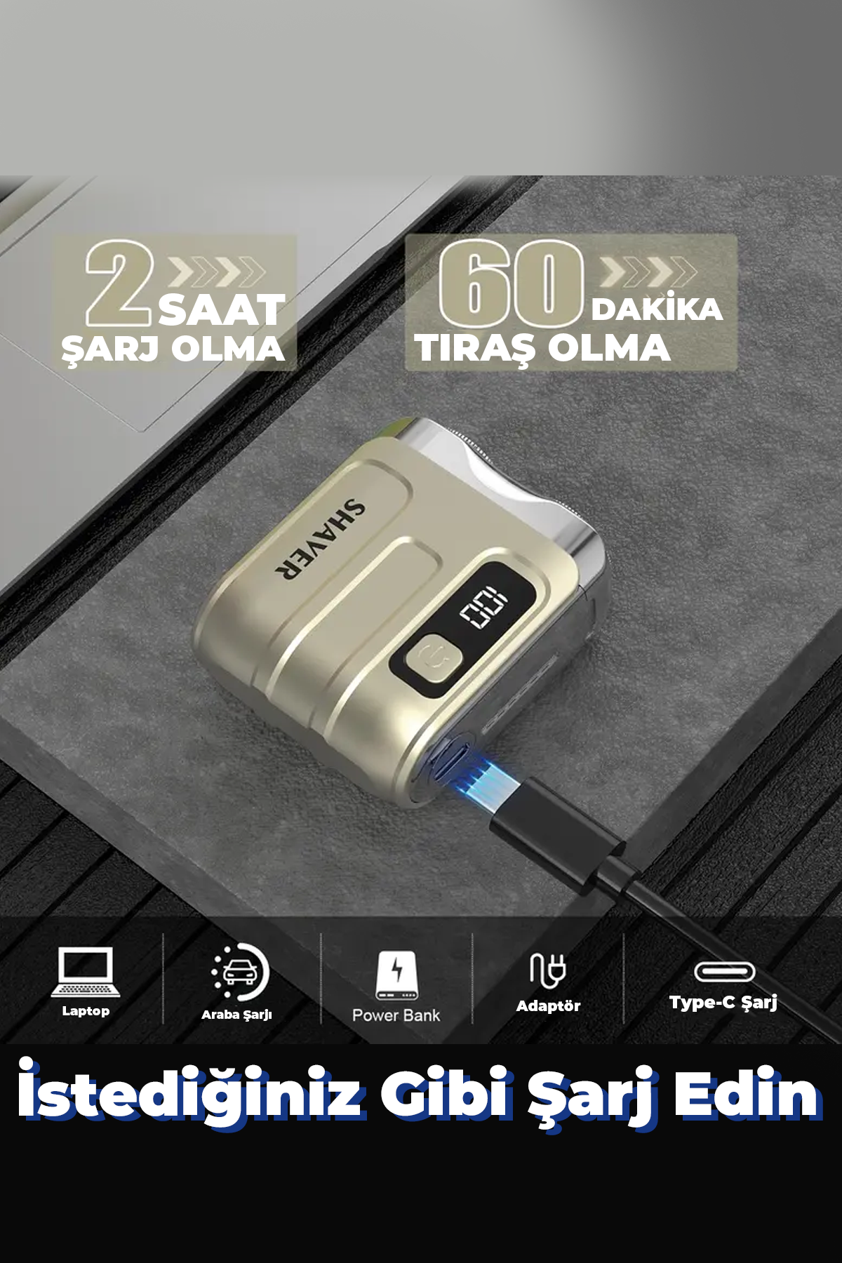 Taşınabilir Küçük Tıraş Makinesi - Sakal, Bıyık, Vücut Bölgeleri için uyumlu