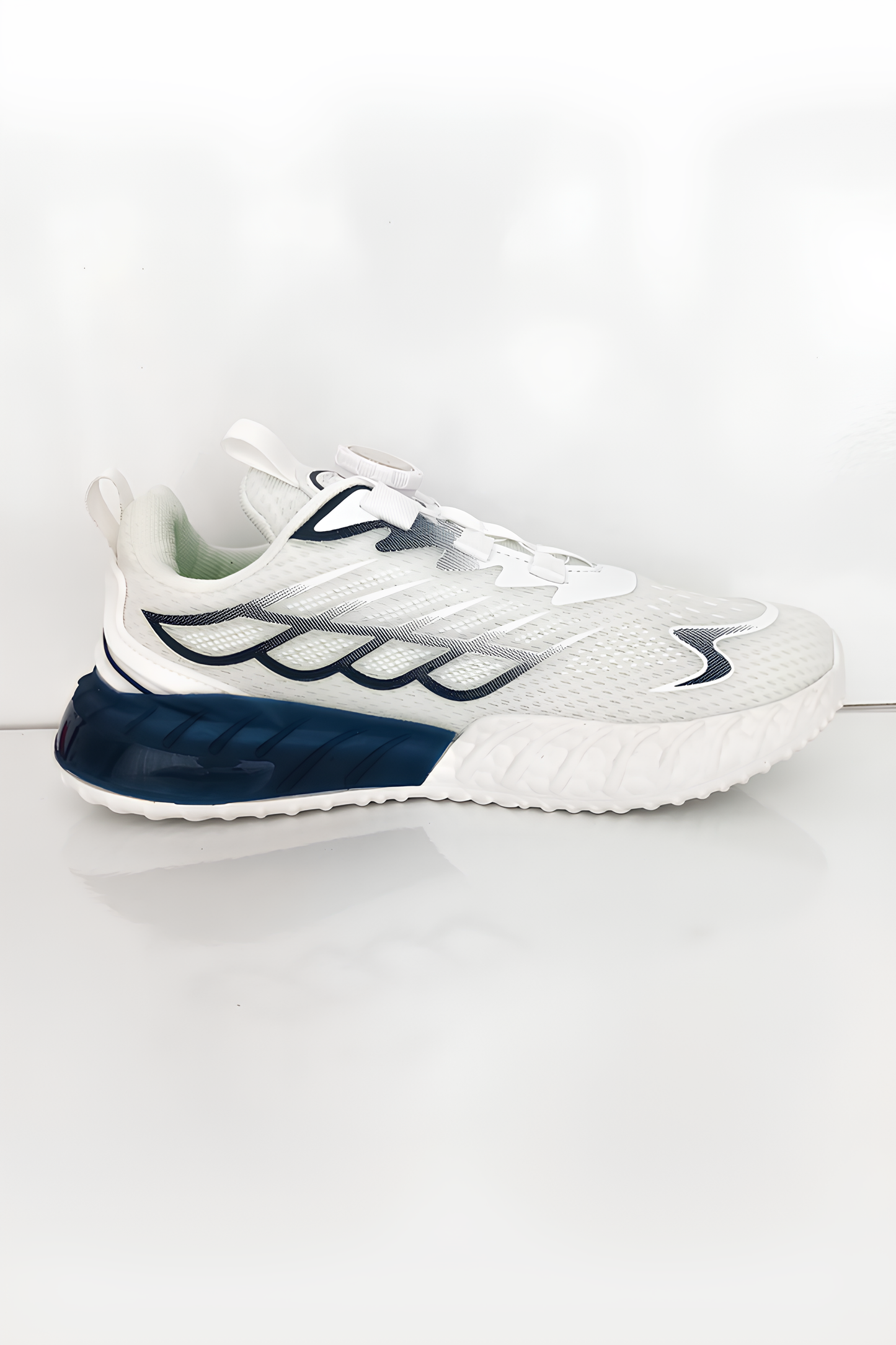 Erkek/Çocuk Beyaz Lacivert Detaylı Koşu ve Spor Ayakkabı - Hafif ve Konforlu Sneaker