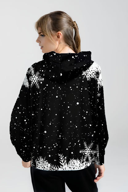 Kar Tanesi Desenli Kadın Hoodie/Sweatshirt