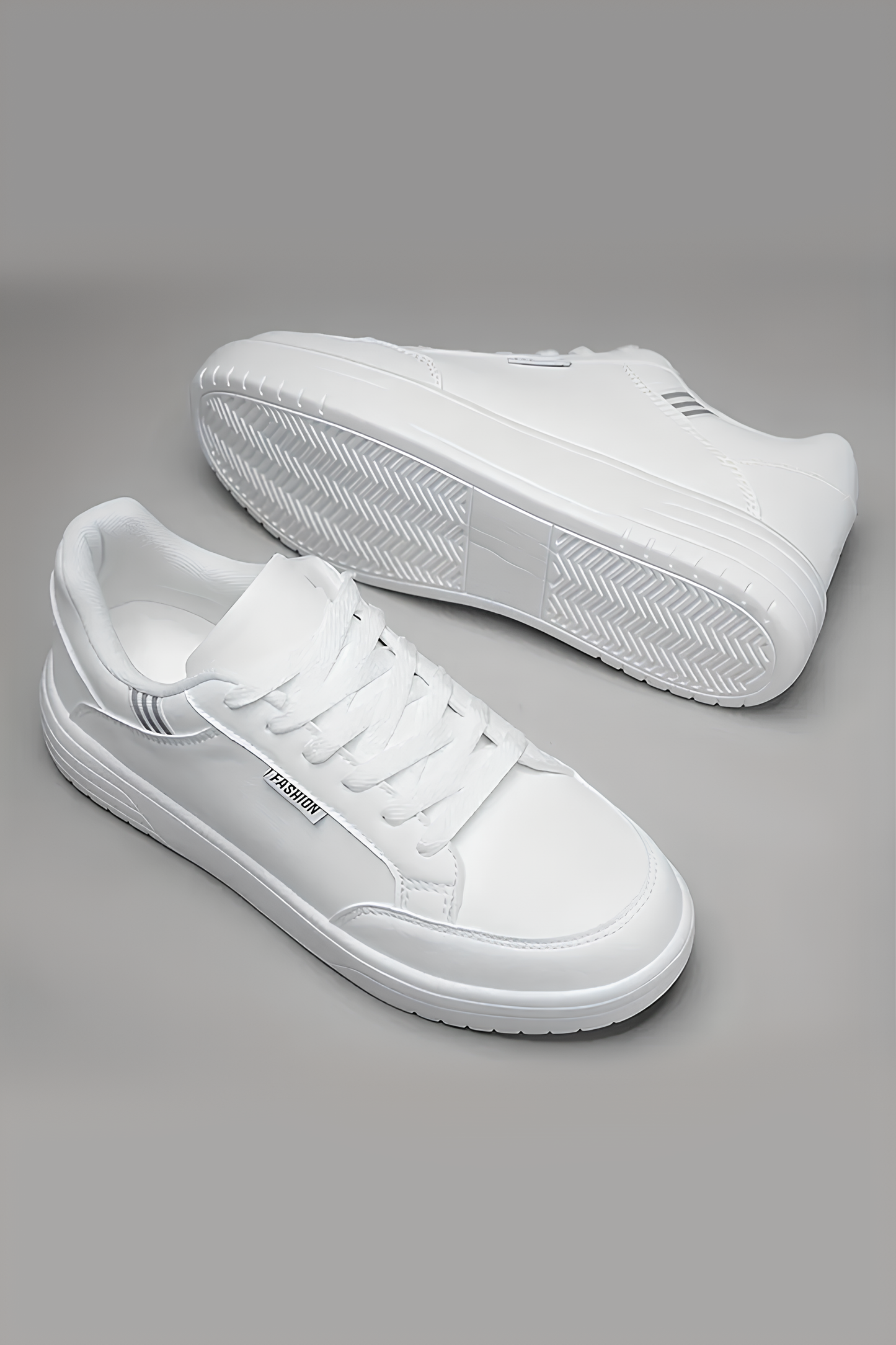 Erkek Beyaz Kalın Taban Spor Ayakkabı - Günlük Rahat Sneaker Modeli