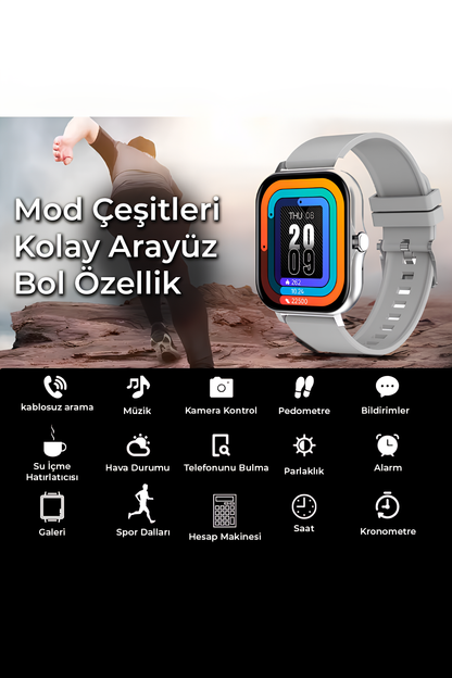 Akıllı Saat Yüzlerce Mod + Ekstra Metal Kordon Hediyeli!