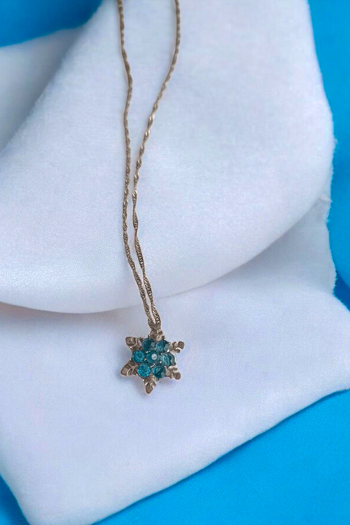 Romantik Kristal Kar Tanesi Kolye Paslanmaz Çelik