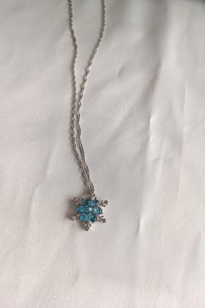 Romantik Kristal Kar Tanesi Kolye Paslanmaz Çelik
