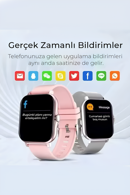 Akıllı Saat Yüzlerce Mod + Ekstra Metal Kordon Hediyeli!