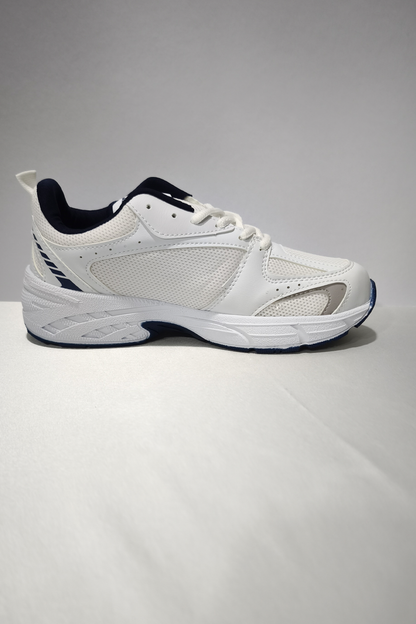 Beyaz Lacivert Kadın Spor Ayakkabı | Kalın Taban Rahat Yürüyüş ve Koşu Sneaker