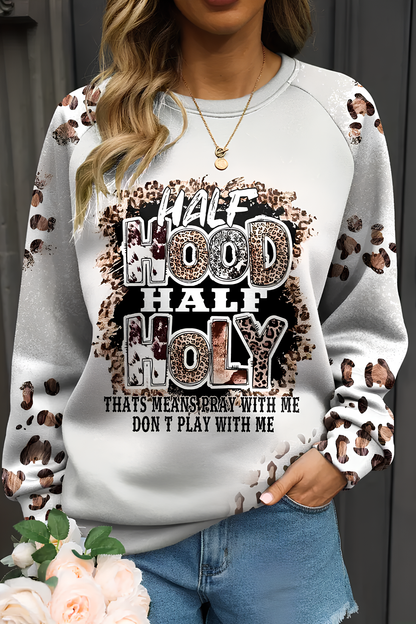 Leopar Desenli Kadın Sweatshirt