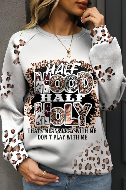 Leopar Desenli Kadın Sweatshirt