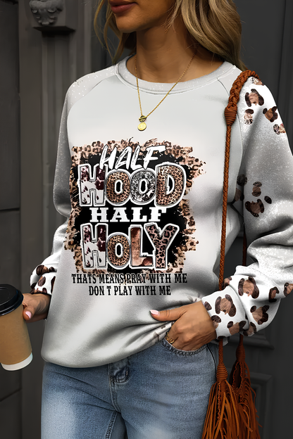 Leopar Desenli Kadın Sweatshirt