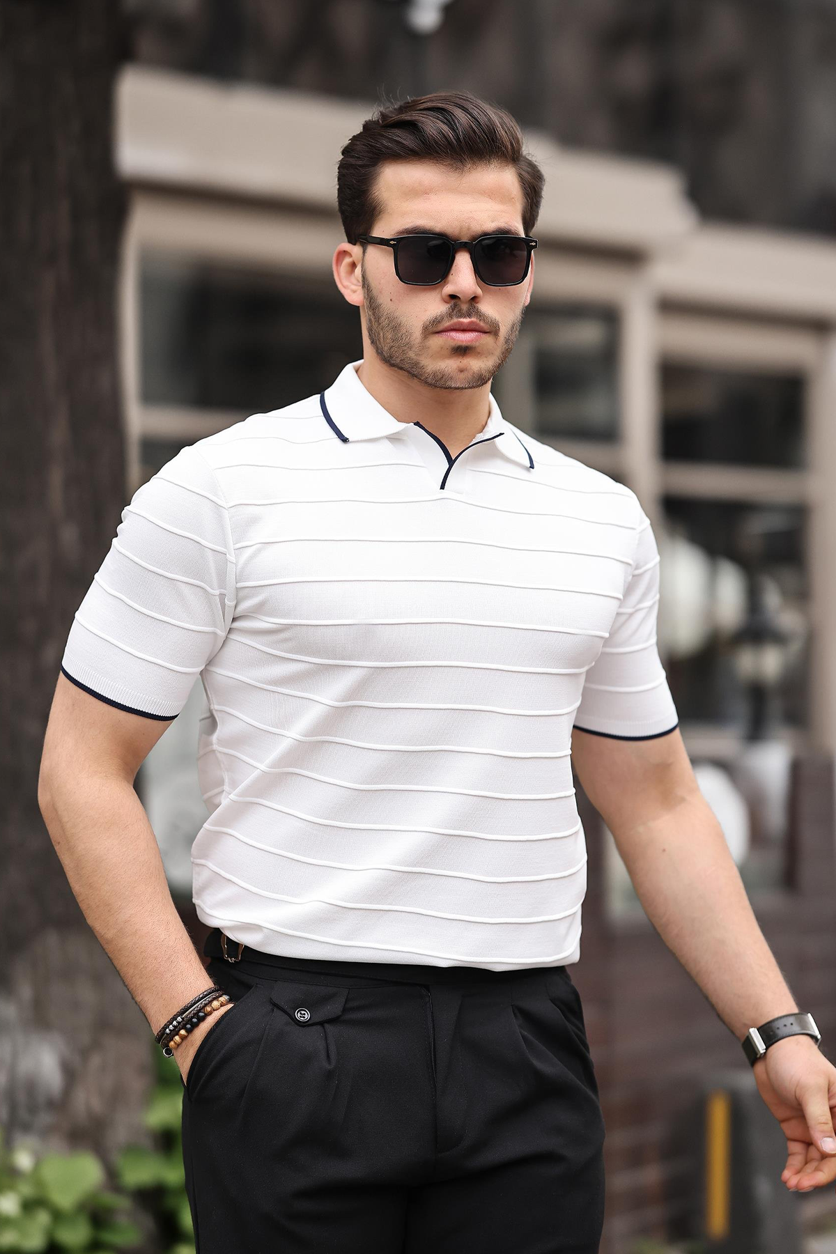 Beyaz Triko Tshirt