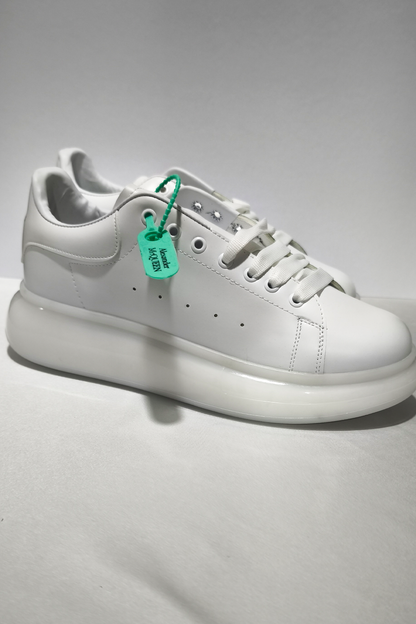 Kalın Taban Beyaz Unisex Sneaker | Jel Destekli Spor Ayakkabı