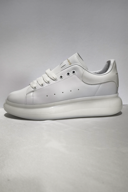 Kalın Taban Beyaz Unisex Sneaker | Jel Destekli Spor Ayakkabı