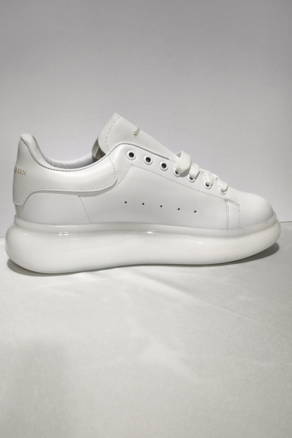 Kalın Taban Beyaz Unisex Sneaker | Jel Destekli Spor Ayakkabı
