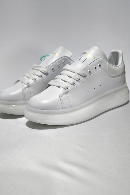 Kalın Taban Beyaz Unisex Sneaker | Jel Destekli Spor Ayakkabı