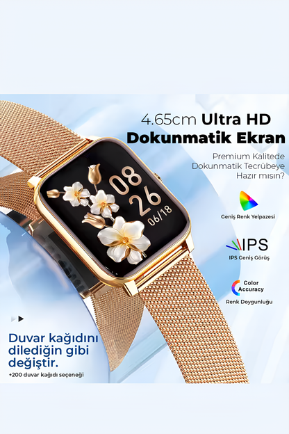 Bluetooth Görüşmeli Akıllı Saat Mikrofonlu, Mesaj Bildirimli, Sesli Asistanlı