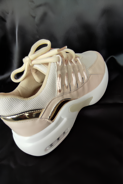Kadın Krem Spor Ayakkabı/Sneaker