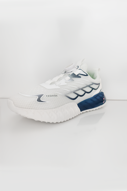Erkek/Çocuk Beyaz Lacivert Detaylı Koşu ve Spor Ayakkabı - Hafif ve Konforlu Sneaker