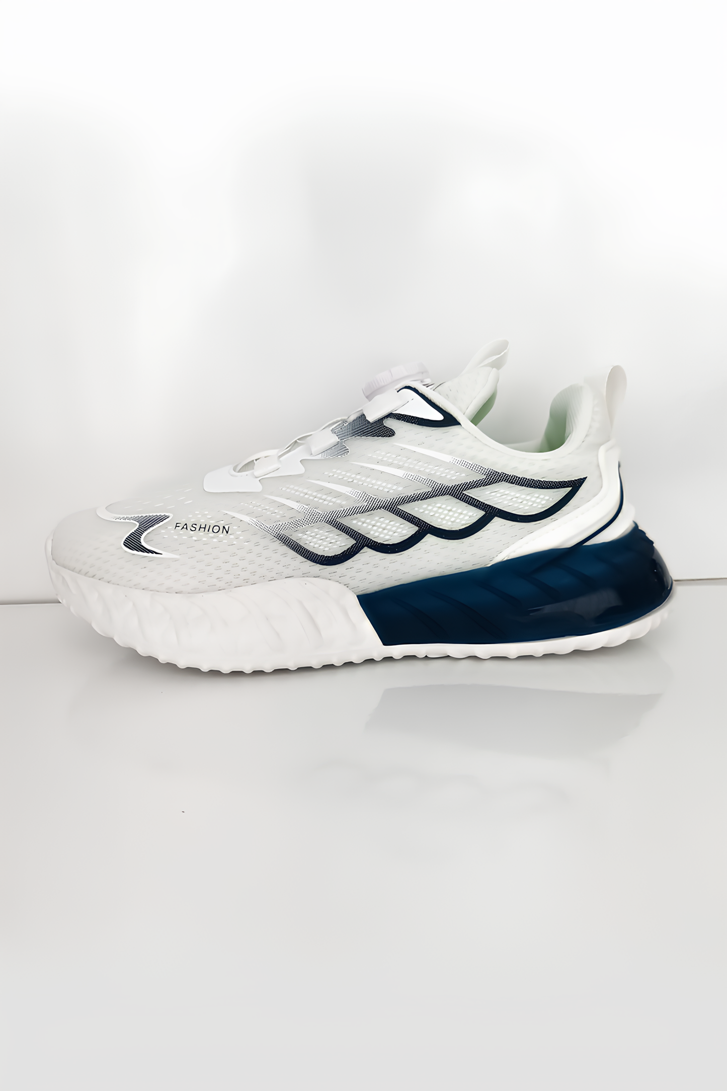 Erkek/Çocuk Beyaz Lacivert Detaylı Koşu ve Spor Ayakkabı - Hafif ve Konforlu Sneaker