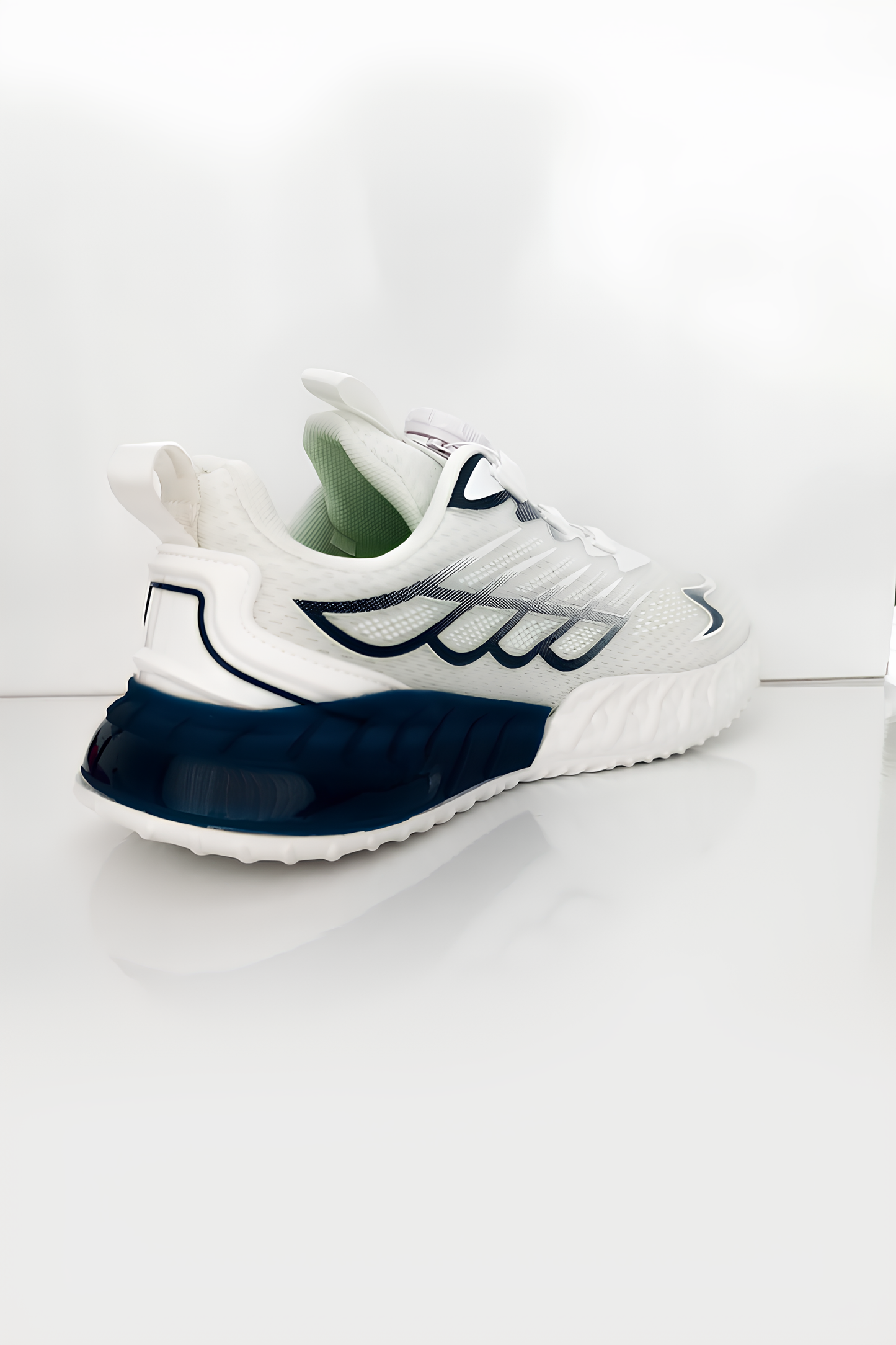 Erkek/Çocuk Beyaz Lacivert Detaylı Koşu ve Spor Ayakkabı - Hafif ve Konforlu Sneaker