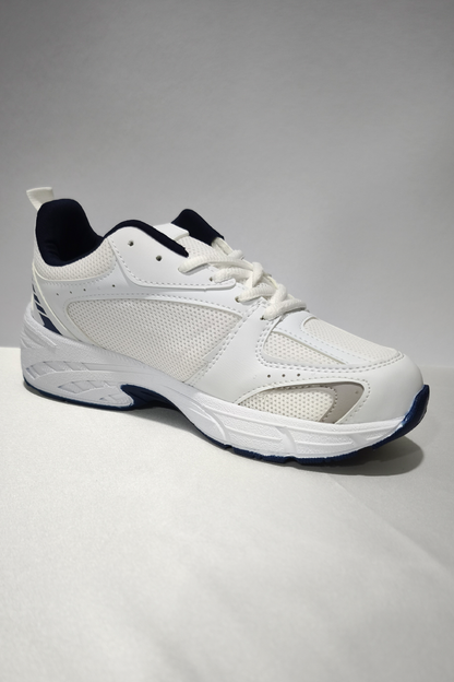 Beyaz Lacivert Kadın Spor Ayakkabı | Kalın Taban Rahat Yürüyüş ve Koşu Sneaker