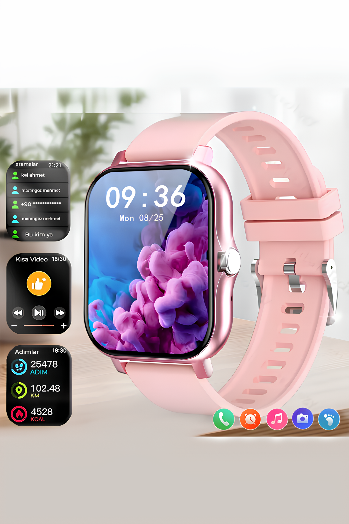 Akıllı Saat - Çok Fonksiyonlu Dokunmatik Bluetooth Smartwatch