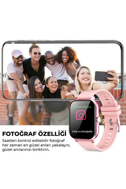Akıllı Saat - Çok Fonksiyonlu Dokunmatik Bluetooth Smartwatch