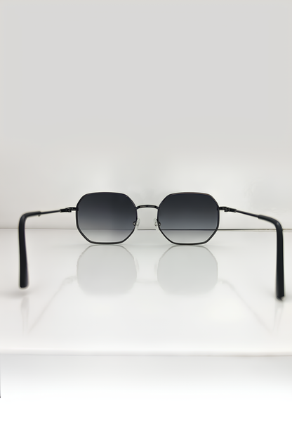 Siyah Renk Unisex Güneş Gözlüğü, Metal Siyah Çerçeve